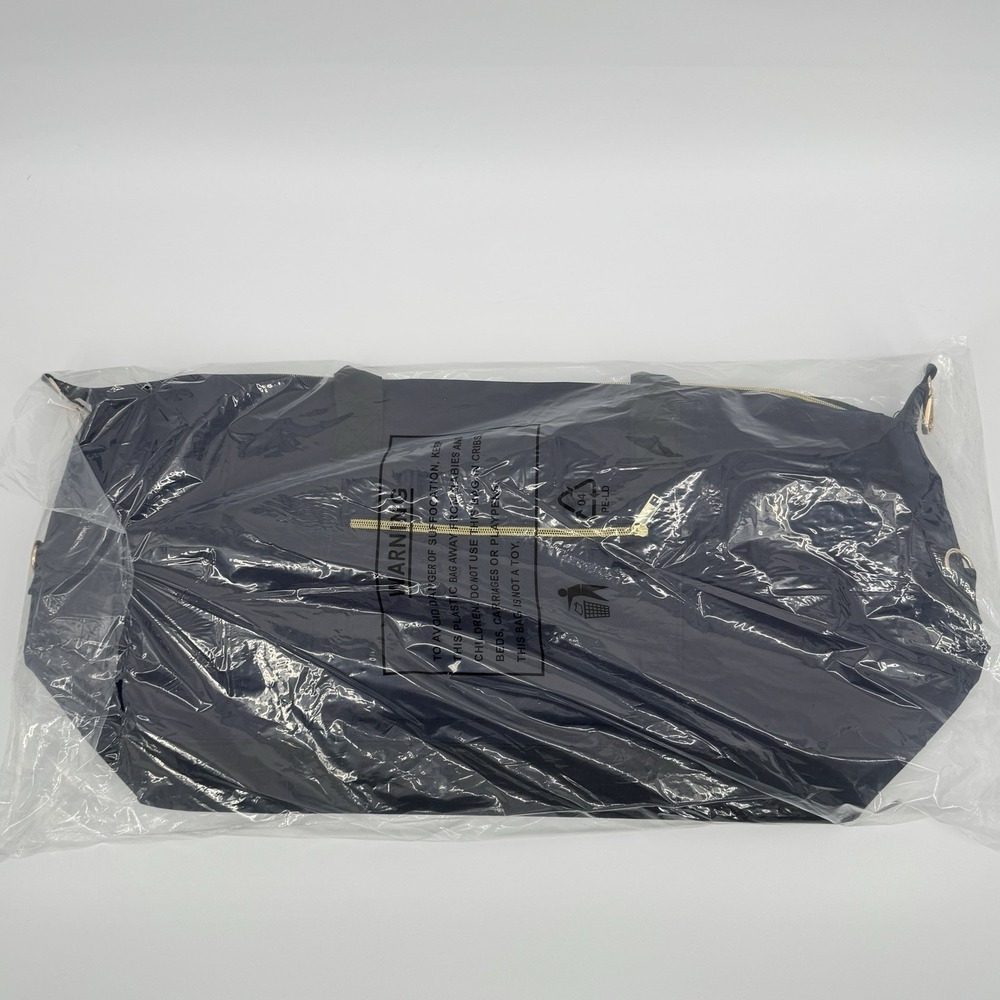 21" Navy‎ Blue Travel Duffel Bag Weekender Carry On Gym Overnight Gold Hardware